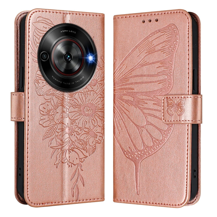 For ZTE Blade A75 5G / Nubia Focus Embossed Butterfly Leather Phone Case