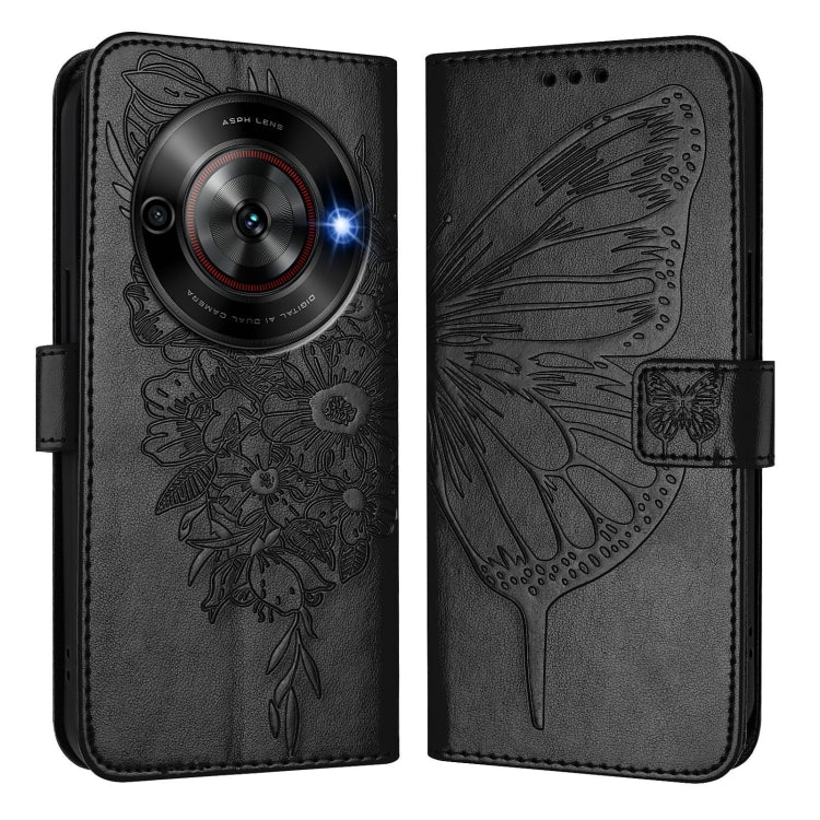For ZTE Blade A75 5G / Nubia Focus Embossed Butterfly Leather Phone Case