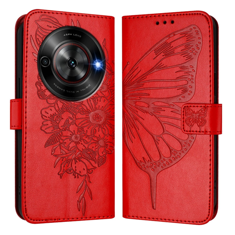 For ZTE Blade A75 5G / Nubia Focus Embossed Butterfly Leather Phone Case