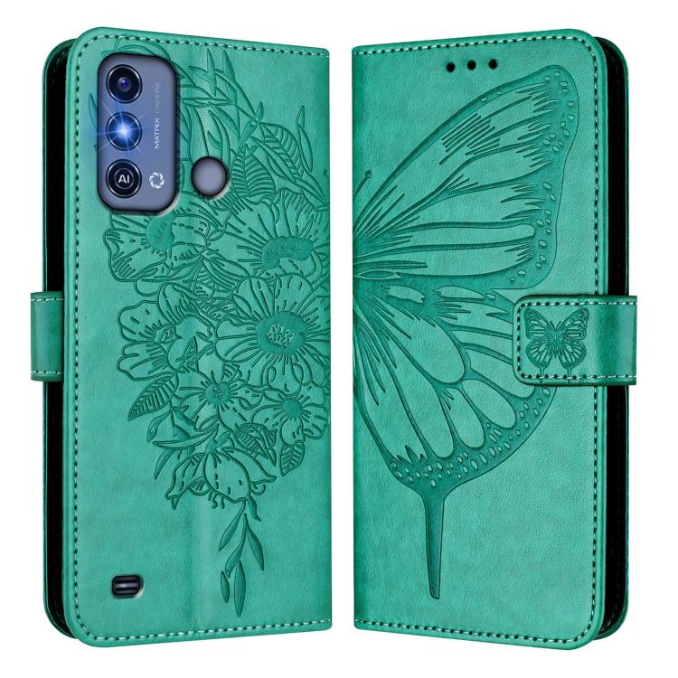 For ZTE Blade A53 Pro Embossed Butterfly Leather Phone Case