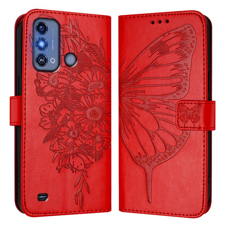 For ZTE Blade A53 Pro Embossed Butterfly Leather Phone Case