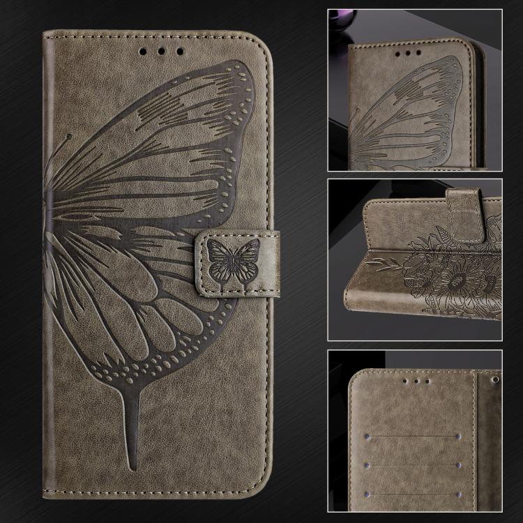 For ZTE Blade A52 Lite Embossed Butterfly Leather Phone Case