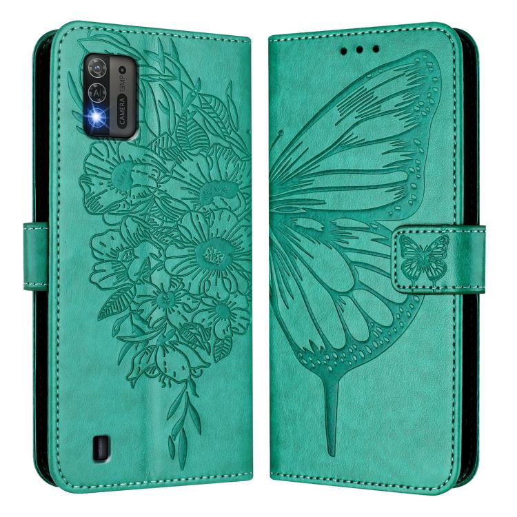 For ZTE Blade A52 Lite Embossed Butterfly Leather Phone Case