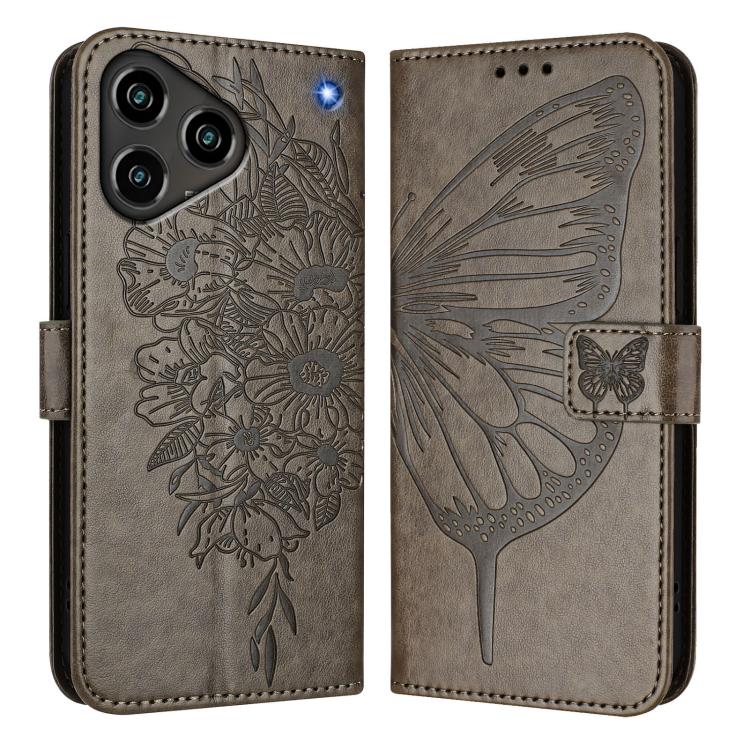 For ZTE Blade A76 4G Embossed Butterfly Leather Phone Case