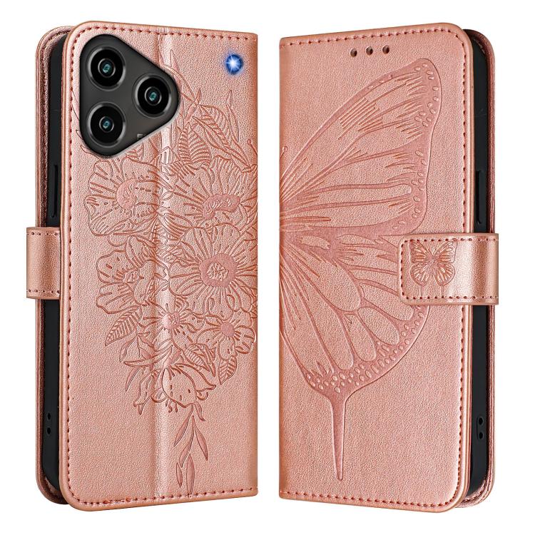 For ZTE Blade A76 4G Embossed Butterfly Leather Phone Case