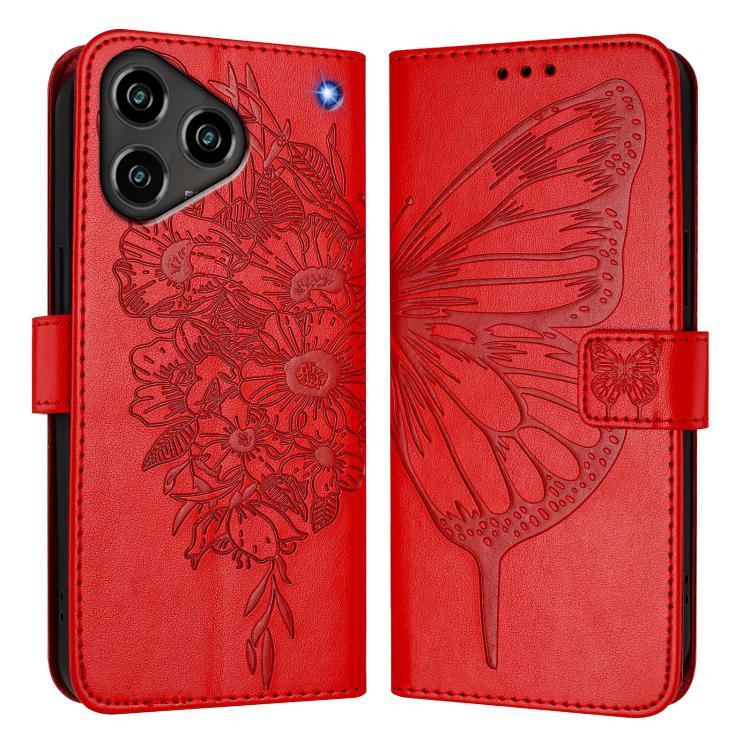 For ZTE Blade A76 4G Embossed Butterfly Leather Phone Case