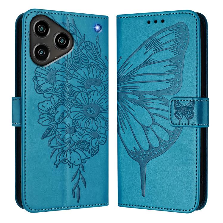 For ZTE Blade A76 4G Embossed Butterfly Leather Phone Case