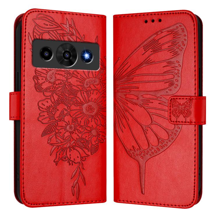 For ZTE Nubia P7 Pro 5G / Optus X Value 5G Embossed Butterfly Leather Phone Case
