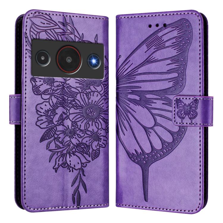 For ZTE Blade A75 Pro 5G / T-Elite 5G Embossed Butterfly Leather Phone Case