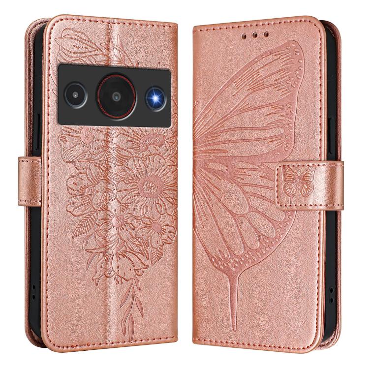 For ZTE Blade A75 Pro 5G / T-Elite 5G Embossed Butterfly Leather Phone Case