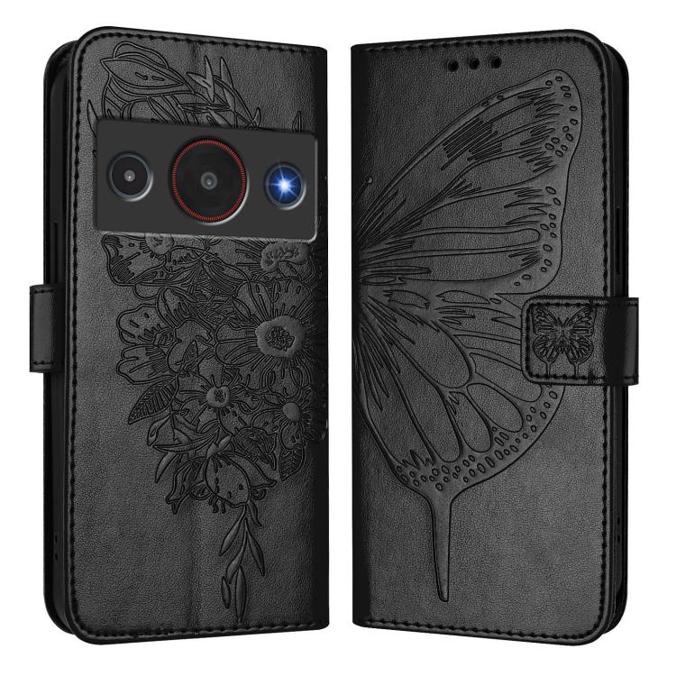 For ZTE Blade A75 Pro 5G / T-Elite 5G Embossed Butterfly Leather Phone Case