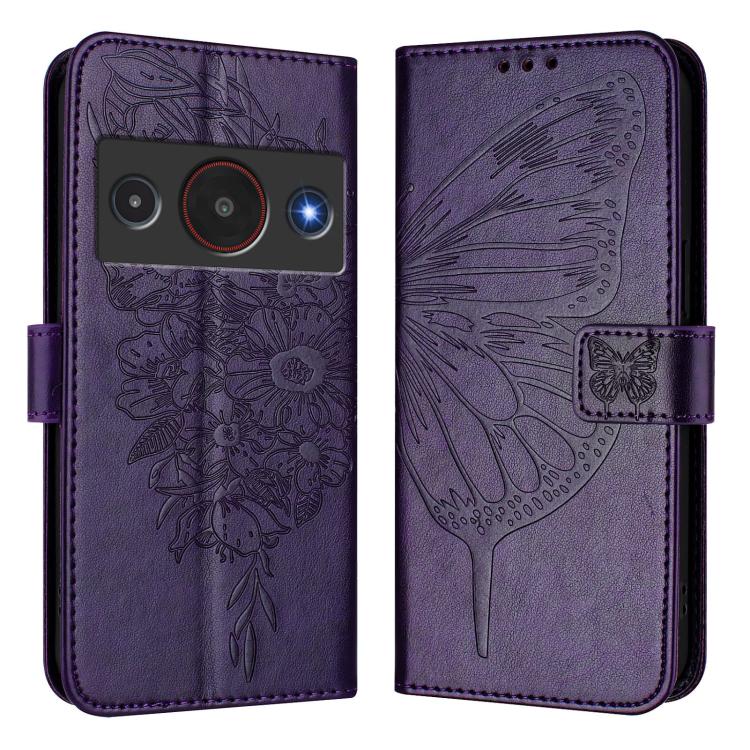 For ZTE Blade A75 Pro 5G / T-Elite 5G Embossed Butterfly Leather Phone Case