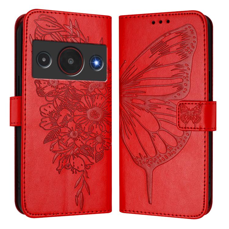 For ZTE Blade A75 Pro 5G / T-Elite 5G Embossed Butterfly Leather Phone Case