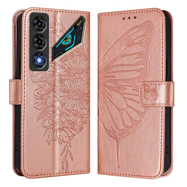 For ZTE nubia Neo 5 5G Embossed Butterfly Leather Phone Case