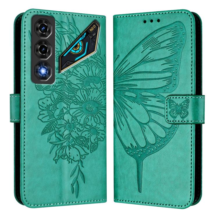 For ZTE nubia Neo 5 5G Embossed Butterfly Leather Phone Case