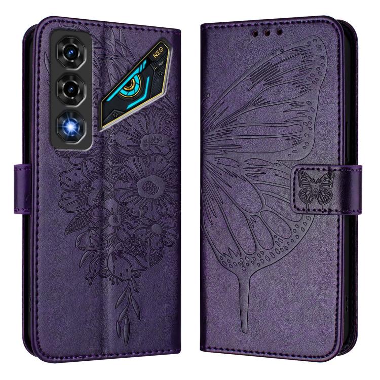 For ZTE nubia Neo 5 5G Embossed Butterfly Leather Phone Case