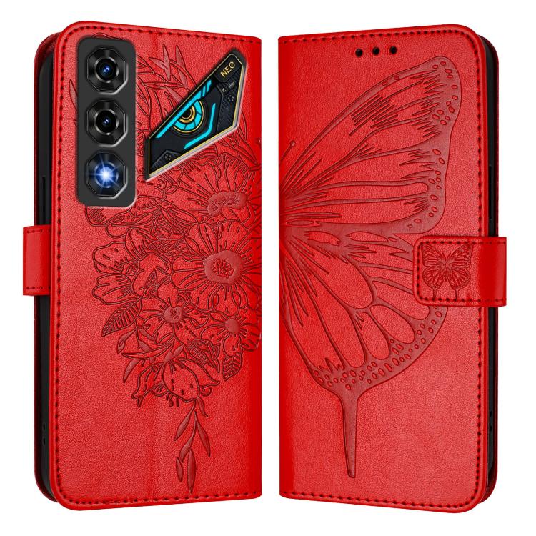 For ZTE nubia Neo 5 5G Embossed Butterfly Leather Phone Case