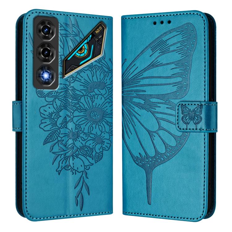 For ZTE nubia Neo 5 5G Embossed Butterfly Leather Phone Case