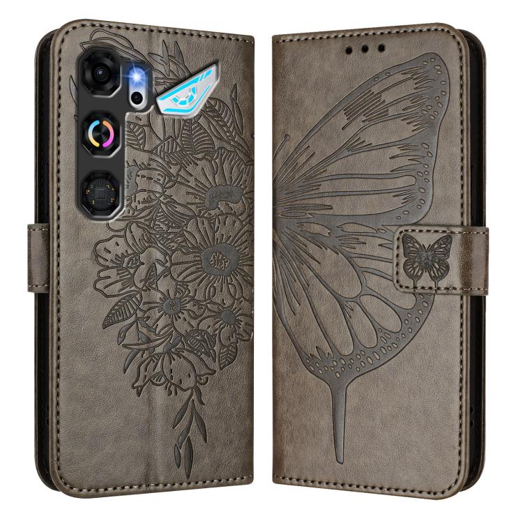 For ZTE nubia Neo 5 GT 5G Embossed Butterfly Leather Phone Case