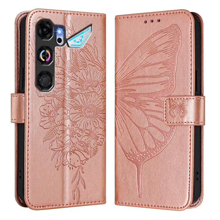 For ZTE nubia Neo 5 GT 5G Embossed Butterfly Leather Phone Case