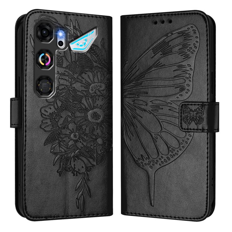 For ZTE nubia Neo 5 GT 5G Embossed Butterfly Leather Phone Case