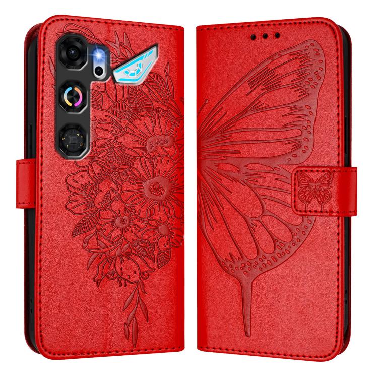For ZTE nubia Neo 5 GT 5G Embossed Butterfly Leather Phone Case