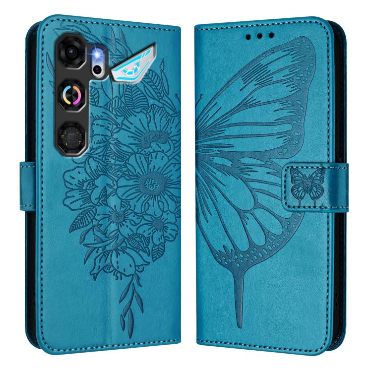 For ZTE nubia Neo 5 GT 5G Embossed Butterfly Leather Phone Case