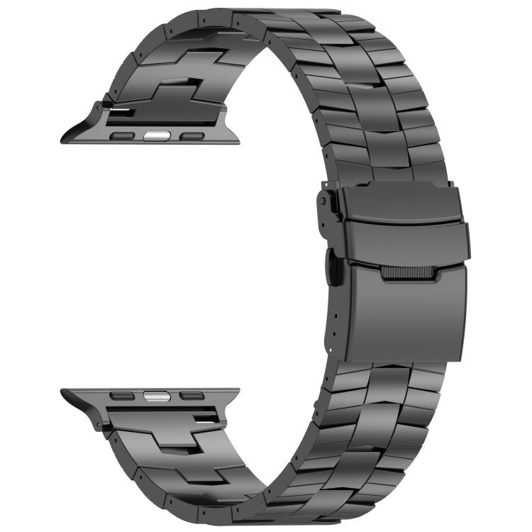 For Apple Watch Series 5 44mm Rice Ears Safety Buckle Titanium Alloy Watch Band