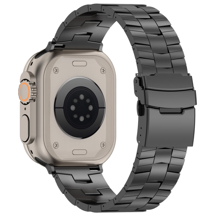 For Apple Watch Series 5 44mm Rice Ears Safety Buckle Titanium Alloy Watch Band