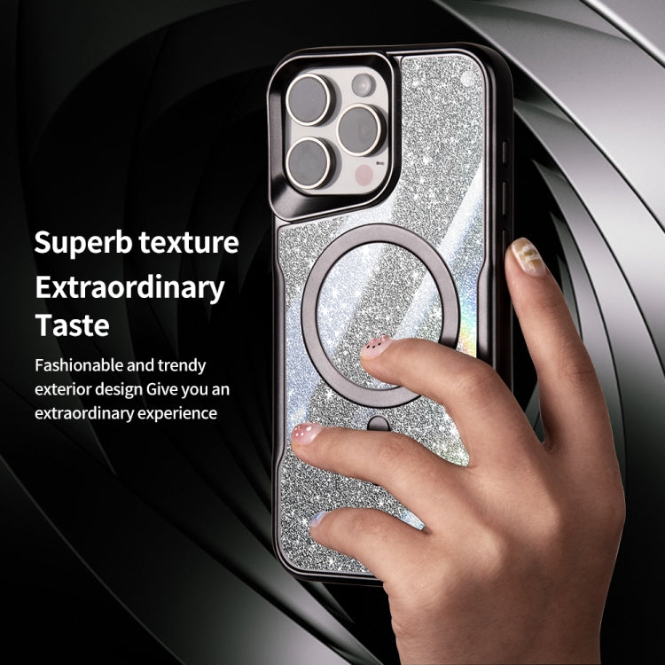 For iPhone 15 Pro Max Blade MagSafe Magnetic Gradient Glitter PC Phone Case