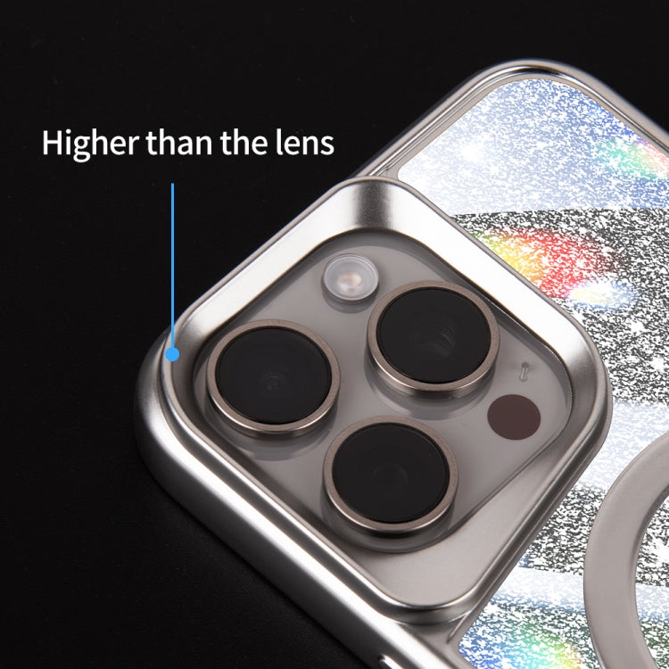 For iPhone 15 Plus Blade MagSafe Magnetic Gradient Glitter PC Phone Case