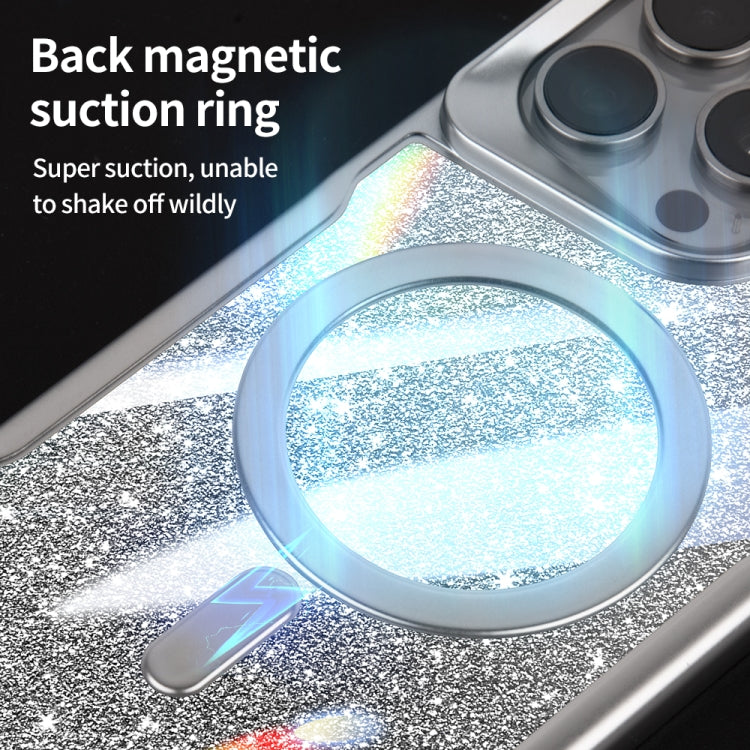 For iPhone 14 Blade MagSafe Magnetic Gradient Glitter PC Phone Case