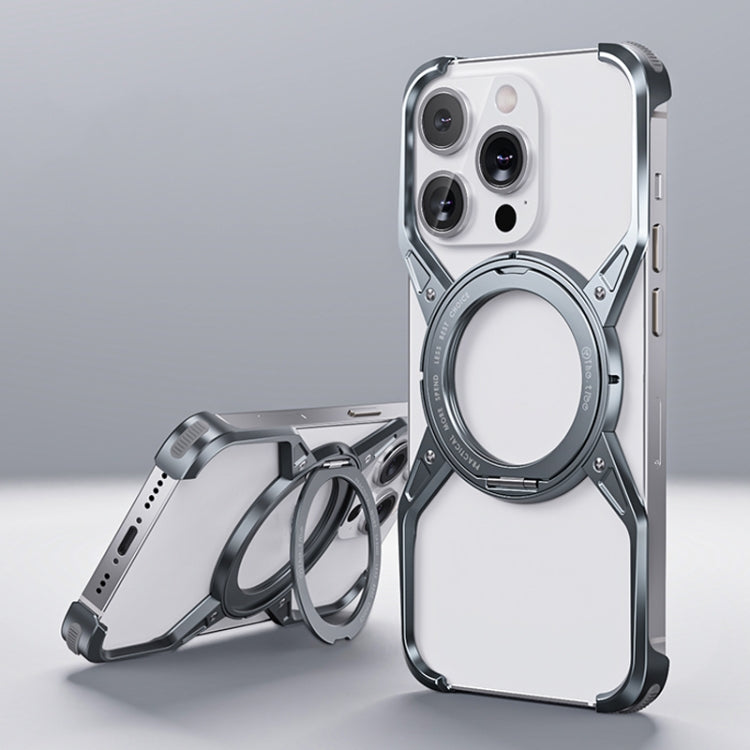 For iPhone 13 Pro / 14 Pro / 15 Pro Aluminum Alloy Frameless 360-Degree Rotating Phone Case