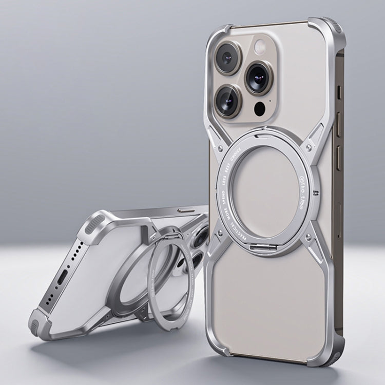 For iPhone 13 Pro / 14 Pro / 15 Pro Aluminum Alloy Frameless 360-Degree Rotating Phone Case