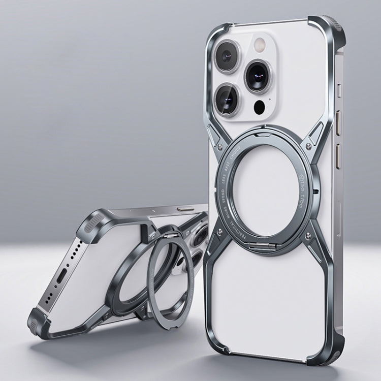 For iPhone 16 Pro Max Aluminum Alloy Frameless 360-Degree Rotating Phone Case