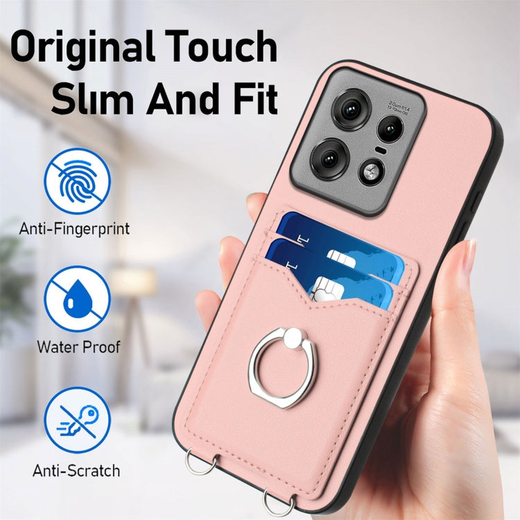 For Motorola Edge 50 Pro EU Edition R20 Ring Card Holder Phone Case