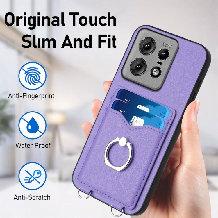 For Motorola Edge 50 Pro EU Edition R20 Ring Card Holder Phone Case
