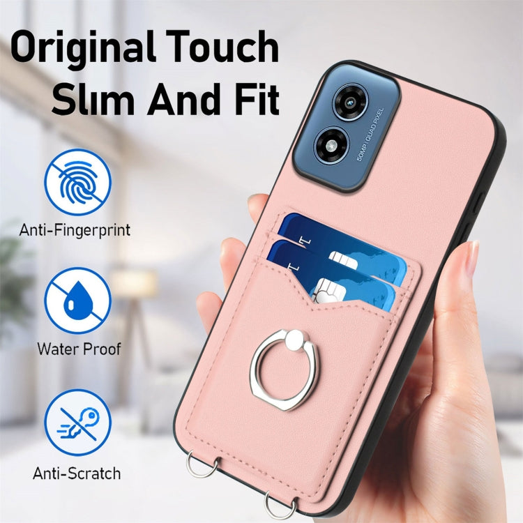 For Motorola Moto G Play 2024 4G R20 Ring Card Holder Phone Case