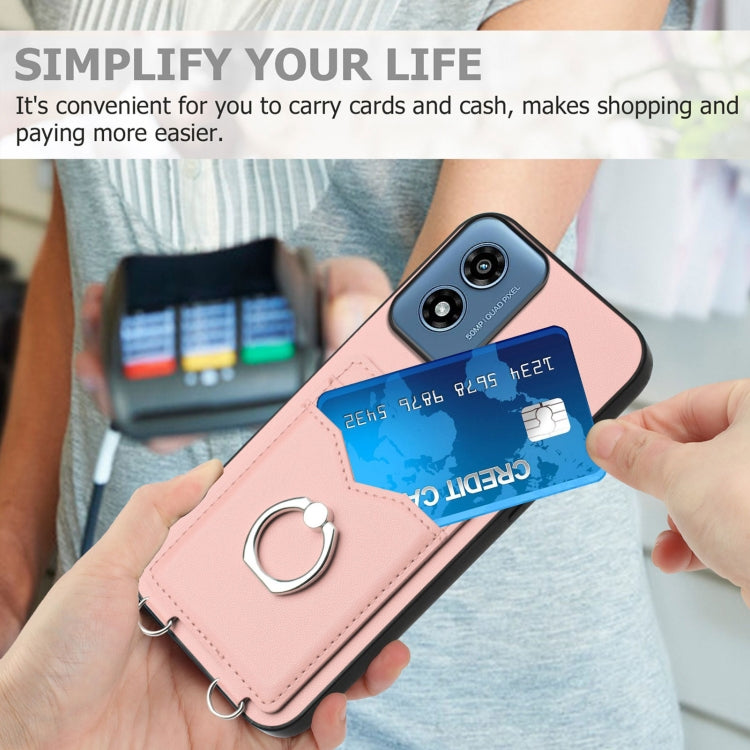 For Motorola Moto G Play 2024 4G R20 Ring Card Holder Phone Case