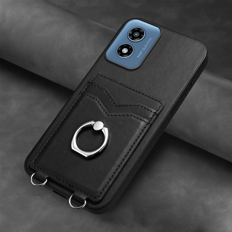 For Motorola Moto G Play 2024 4G R20 Ring Card Holder Phone Case