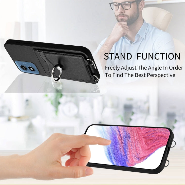 For Motorola Moto G Play 2024 4G R20 Ring Card Holder Phone Case