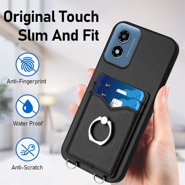 For Motorola Moto G Play 2024 4G R20 Ring Card Holder Phone Case