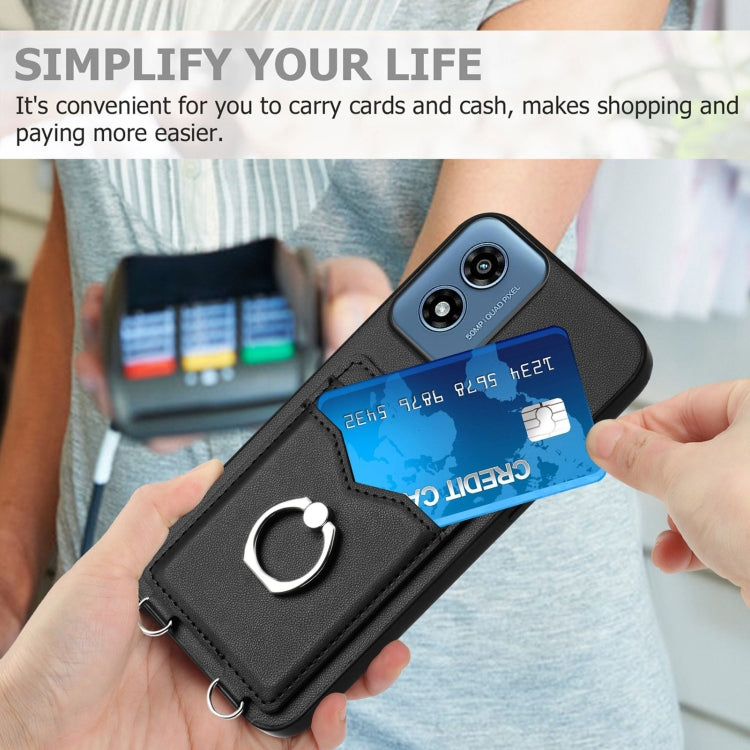 For Motorola Moto G Play 2024 4G R20 Ring Card Holder Phone Case