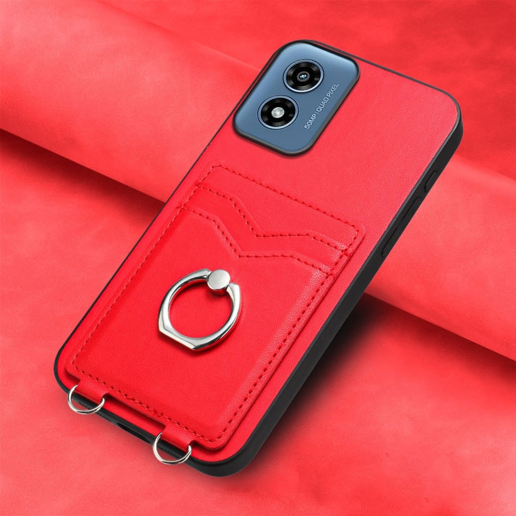 For Motorola Moto G Play 2024 4G R20 Ring Card Holder Phone Case