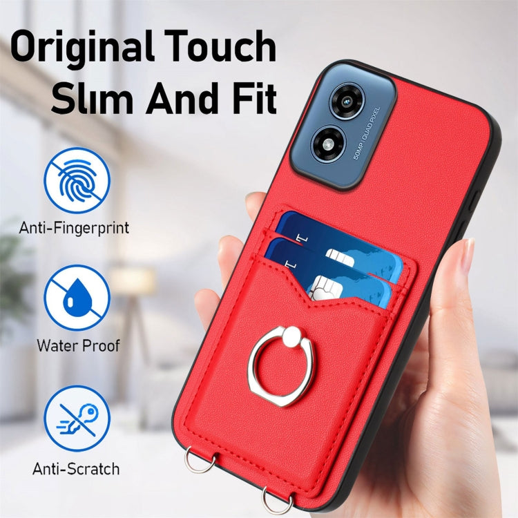 For Motorola Moto G Play 2024 4G R20 Ring Card Holder Phone Case