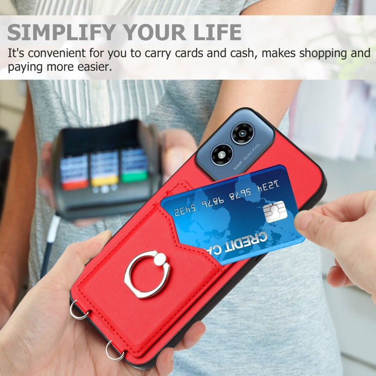 For Motorola Moto G Play 2024 4G R20 Ring Card Holder Phone Case