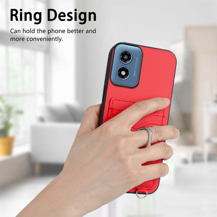 For Motorola Moto G Play 2024 4G R20 Ring Card Holder Phone Case