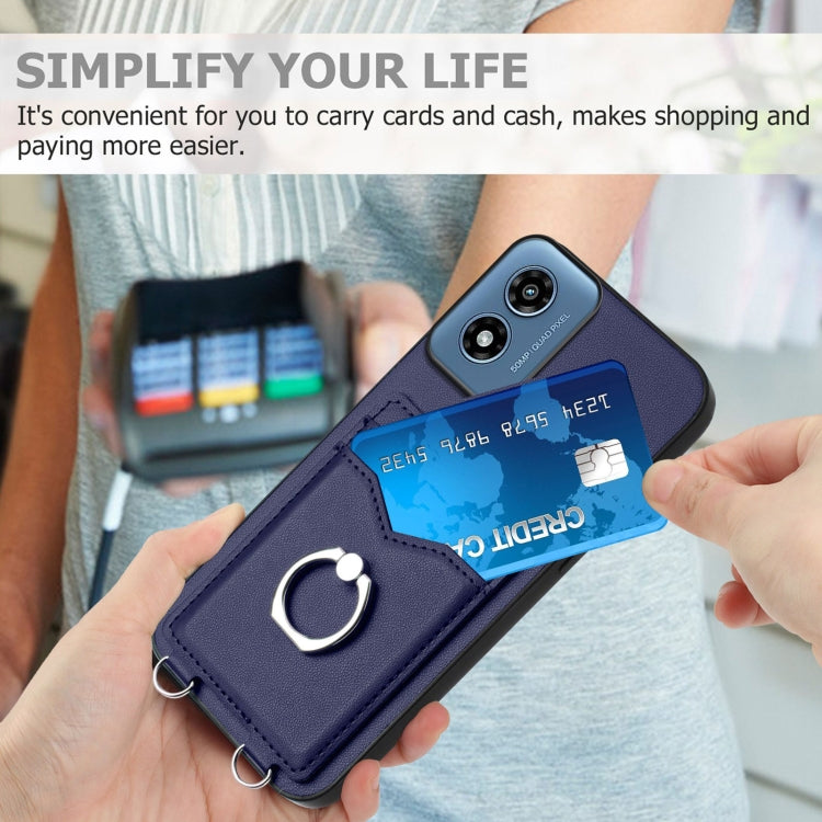 For Motorola Moto G Play 2024 4G R20 Ring Card Holder Phone Case