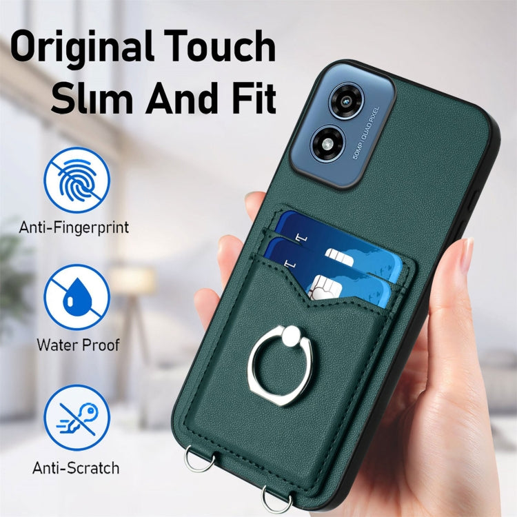 For Motorola Moto G Play 2024 4G R20 Ring Card Holder Phone Case