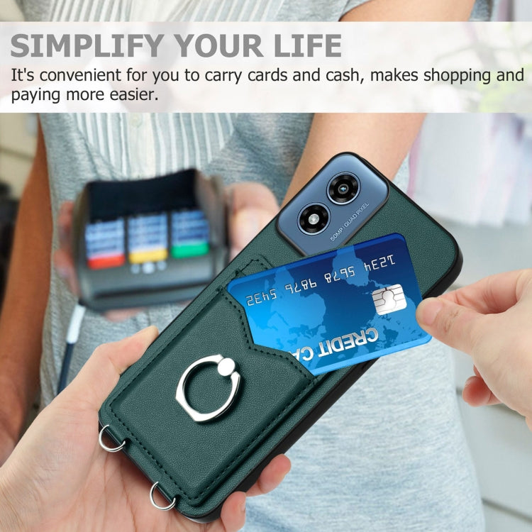 For Motorola Moto G Play 2024 4G R20 Ring Card Holder Phone Case